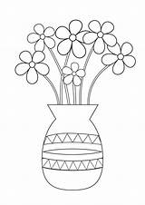 Flowers In A vase Coloring pages sketch template