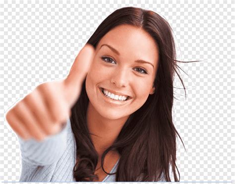 Smiling woman doing thumps up, Volvo S60 Volvo Cars Customer, happy women, company, hand png ...