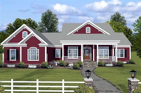 Plan 20101GA: Country Living With Six Bedrooms | Ranch style house plans, Ranch house plans ...