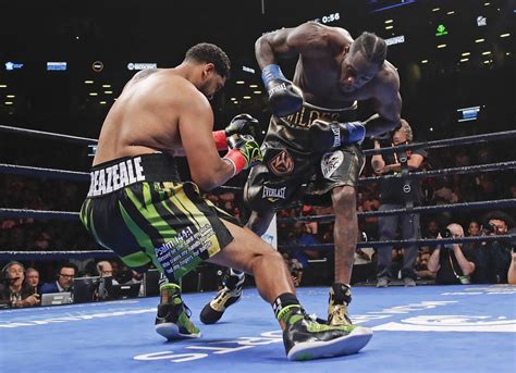 Bombs away: Deontay Wilder lands perfect punch to KO Dominic Breazeale