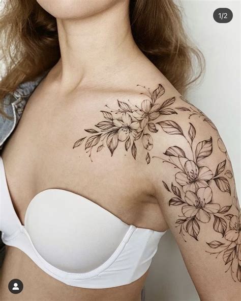 Floral shoulder tattoo | Floral tattoo shoulder, Shoulder tattoos for ...