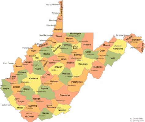 West Virginia Map By Counties - Verna Jennette