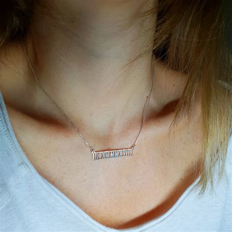 Roman Numeral Necklace Sterling Silver 925 Birthday Date - Etsy