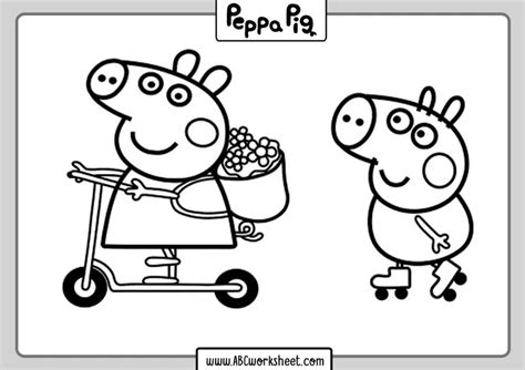 Peppa Pig Coloring Printable - ABC Worksheet Peppa Pig Coloring Pages, Family Coloring Pages ...