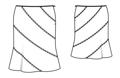 Panel Skirt (Plus Size) 06/2018 #122 | Textillia
