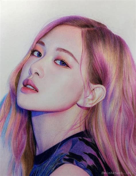 Drawing Colored Pencil Rose Blackpink by @minhkhanh.1801 | Dễ thương, Nghệ thuật, Hình ảnh