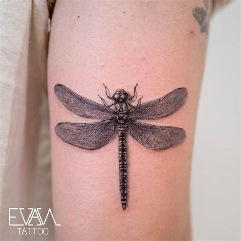 Dragonfly tattoo on the tricep