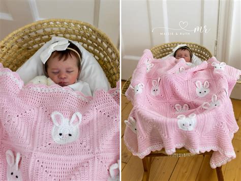 Bunny Crochet Baby Blanket (Free Pattern) - Maisie and Ruth