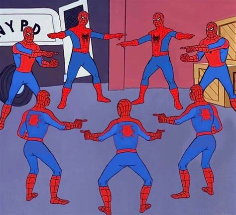 Spiderman pointing at Spiderman pointing at Spiderman Blank Template - Imgflip