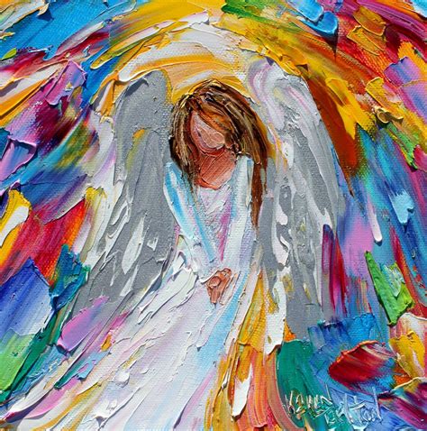 Angel of Hope painting, angels art, canvas painting original oil abstract impressionism fine art ...