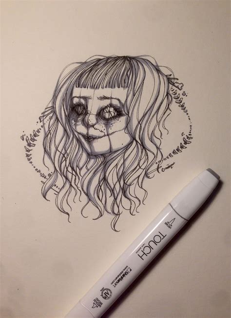 Inktober day two - Creepy doll (Im so far behind :0 Art by: Giselle (G Cat). | Creepy dolls ...