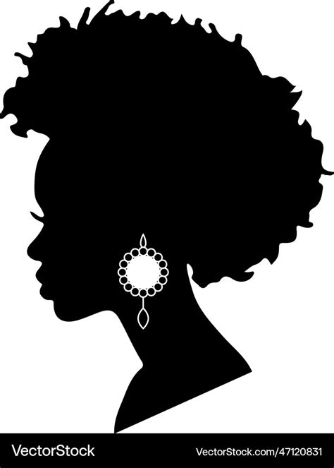 Profile silhouette cameo of beautiful black woman Vector Image