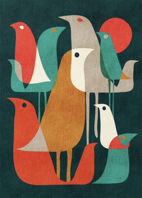 Abstract painting inspiration Flock of Birds by artist Picomodi on Society6. Available as an art ...