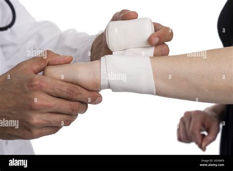 treatment of an injured hand Stock Photo - Alamy