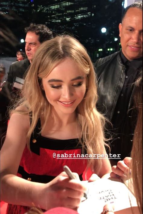 2018 Sabrina Carpenter greeting fans on the Red Carpet at the world premiere of The Hate U Give ...