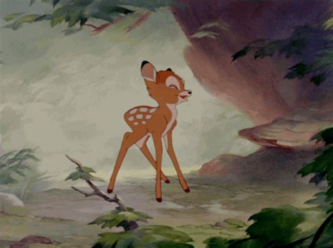 an animated image of a deer in the woods