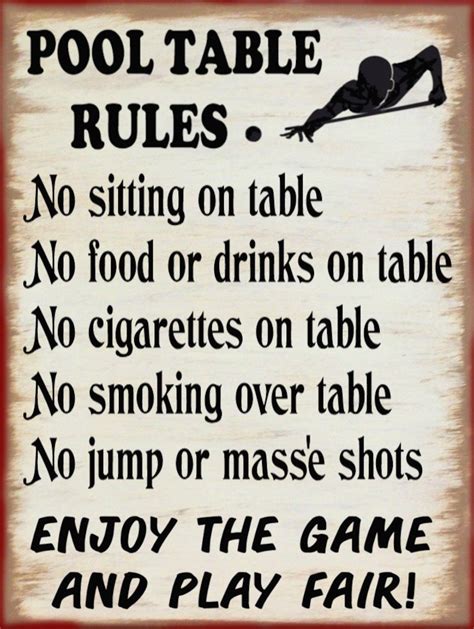 Pool Table Rules Bartender Billiards Pool Bar Pub Canvas Sign - Etsy