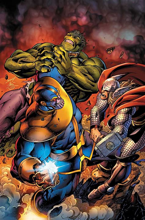 Thanos vs Thor & Hulk | Avengers comics, Marvel comics, Marvel comics art