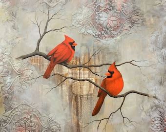 Cardinal Print Cardinal Painting Titled A Pair of Cardinals | Etsy