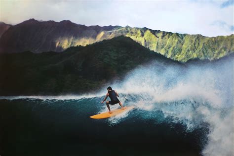 Man riding surf on sea near mountain, hawaii HD wallpaper | Wallpaper Flare