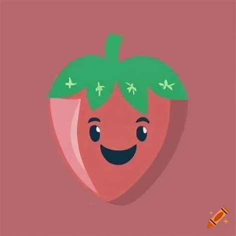 Happy strawberry minimalist logo on Craiyon