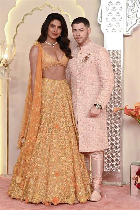 Priyanka Chopra and Nick Jonas Sparkle in Traditional Indian Attire for Anant Ambani and Radhika ...