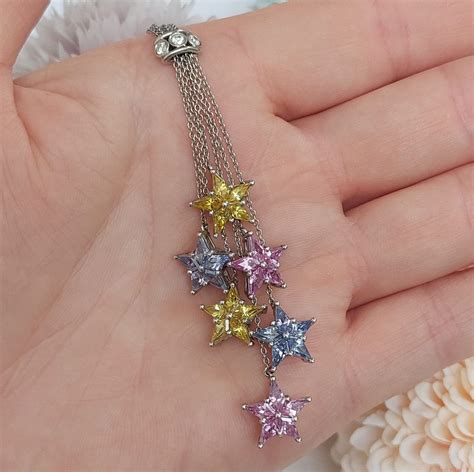 Tiffany & Co Multi Sapphire Star and Diamond Pendant Necklace