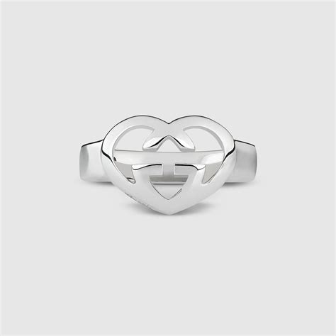 Gucci Heart-shaped Interlocking G Ring in Metallic | Lyst