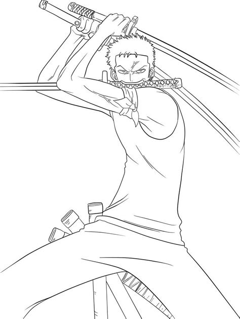 zoro - lineart by ElseWhereLand on DeviantArt | Zoro, One piece luffy, Deviantart