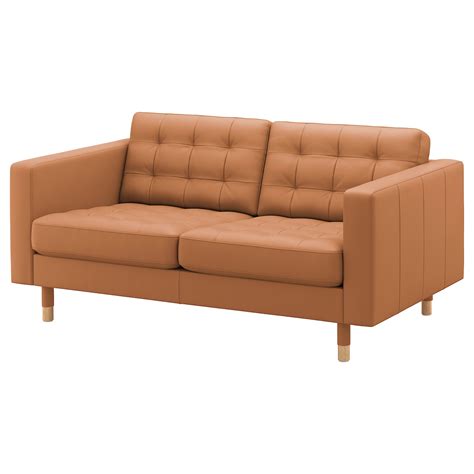 LANDSKRONA Sofa 2-osobowa - Grann/Bomstad złoto-brązowy/drewno - IKEA