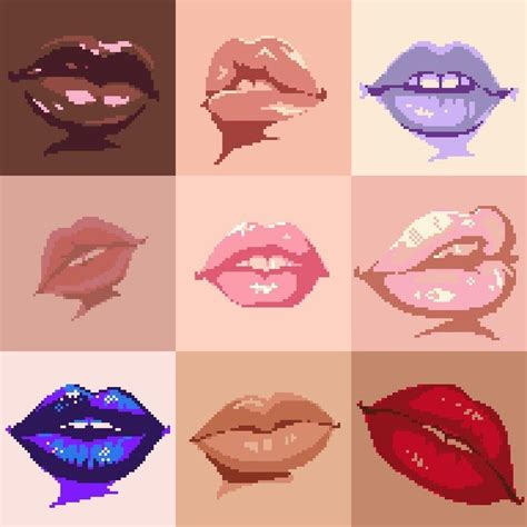 lips : PixelArt | Cool pixel art, Pixel art design, Pixel art tutorial