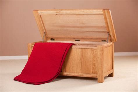 Nottingham Rustic Oak Large Blanket Box | Oak World