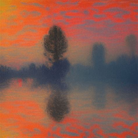 A Sunrise in Sweden in Monet Style · Creative Fabrica