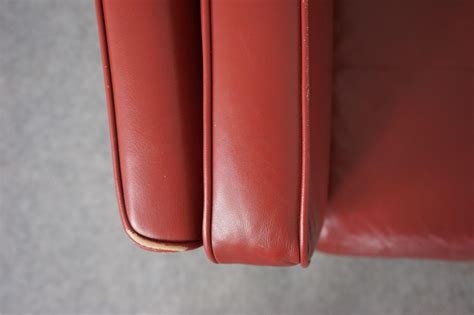 Danish Mid-Century Modern Leather Loveseat For Sale at 1stDibs