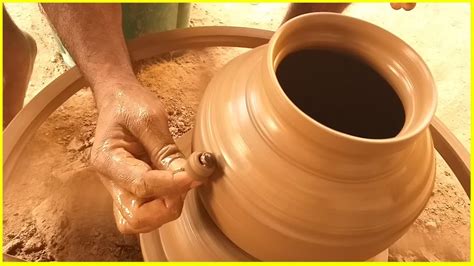 Pot Making with clay/Village Traditional Method/Throwing Pottery on the ...