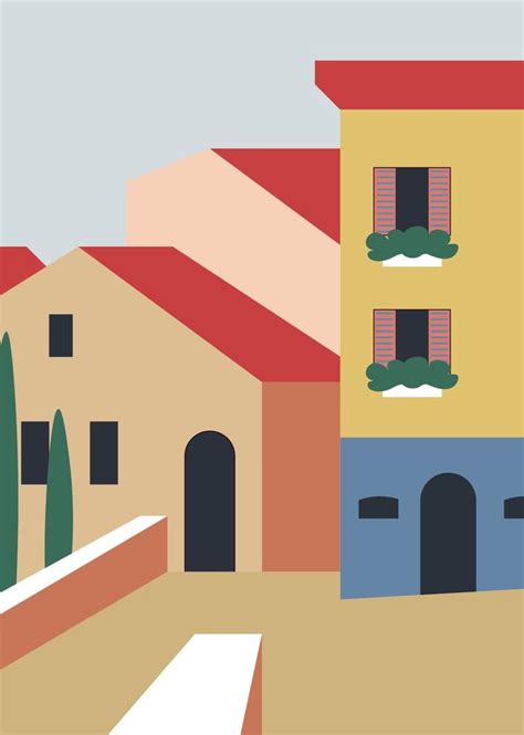 Cityscape of old town or city, houses architecture 22908107 Vector Art at Vecteezy