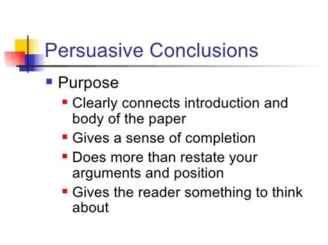 Conclusion to a persuasive essay with an example