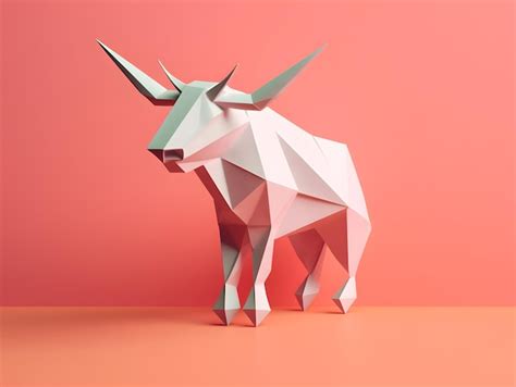 Premium AI Image | An origami ox