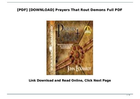 [PDF] [DOWNLOAD] Prayers That Rout Demons Full PDF