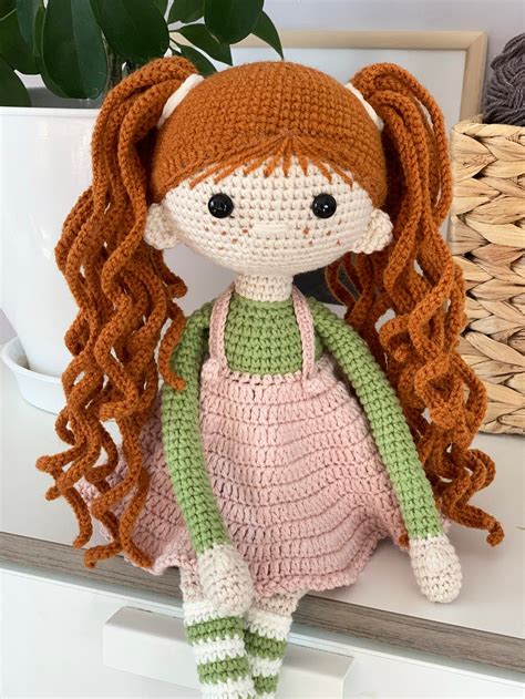 Crochet Doll Pattern, Amigurumi Crochet Doll, Red-haired Girl, Crochet Girl, Doll in Sundress ...