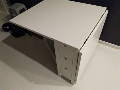 Ikea Table - Norden (Gateleg table) (white), Furniture & Home Living, Furniture, Tables & Sets ...