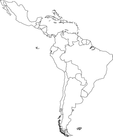 Blank Map of Latin America