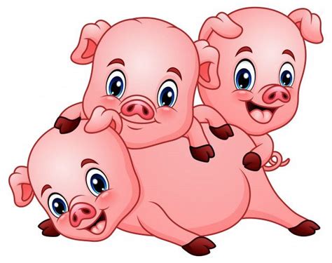 Ilustración de vector de tres pequeños d... | Premium Vector #Freepik #vector #bebe | Cerdo bebé ...