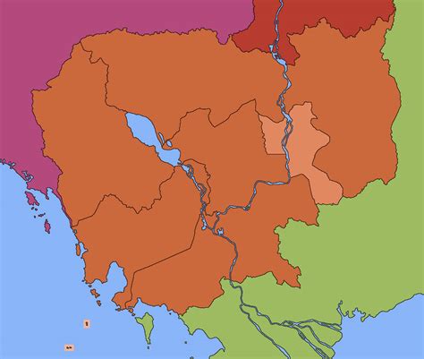 Map of Democratic Kampuchea, 1976 (colored) by ViNZZ404 on DeviantArt