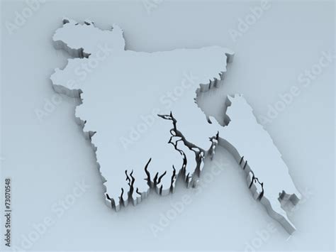 bangladesh 3D map Stock Illustration | Adobe Stock