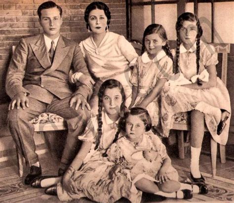 King Farouk of Egypt with his Queen mother Nazli & his Sisters