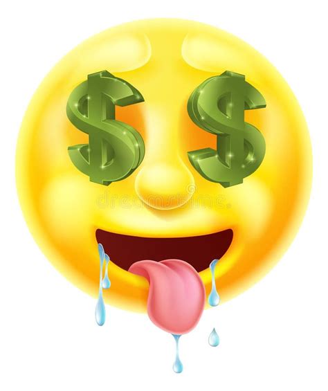 La muestra de dólar observa el Emoticon Emoji stock de ilustración ...