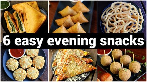 6 easy evening snacks recipes | शाम की चाय नाश्ता रेसिपी | 6 quick tea time snacks recipes - YouTube