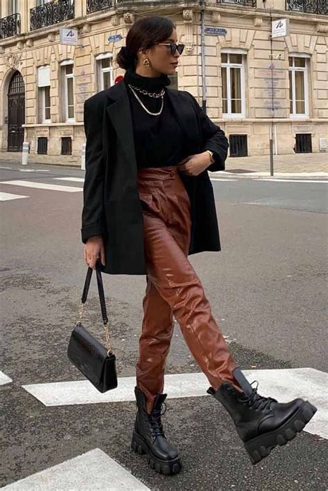 Embrace The Ultra-Stylish Power Of Modern Leather Pants Looks | Casual ...