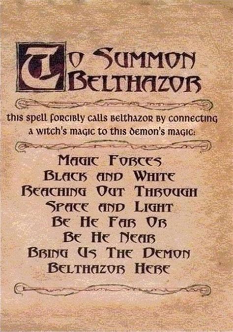 To summon Belthazor | Charmed book of shadows, Charmed spells, Book of shadows